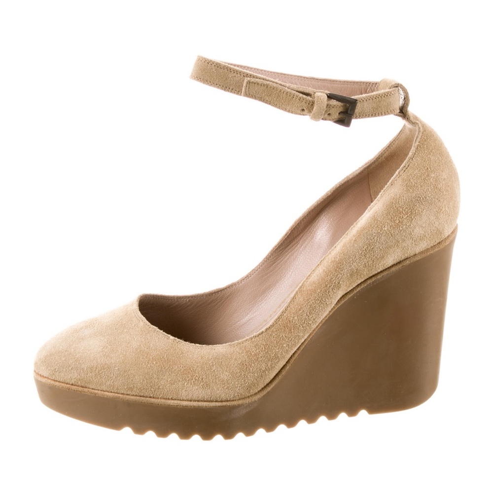 Chloe beige suede platform wedges size 37.5